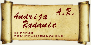 Andrija Radanić vizit kartica